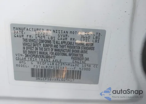 2024 Nissan Kicks S Xtronic Cvt from USA, damaged, VIN 3N1CP5BVXRL509417